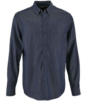 Mens SOL'S Barry Long Sleeve Denim Shirt 02100