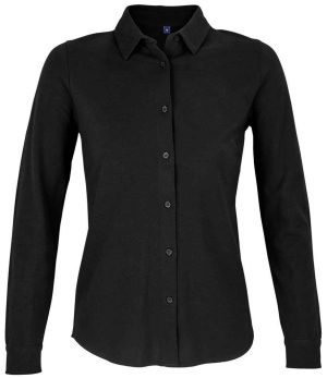 NEOBLU Ladies Basile Organic Cotton Long Sleeve Piqué Shirt 03791