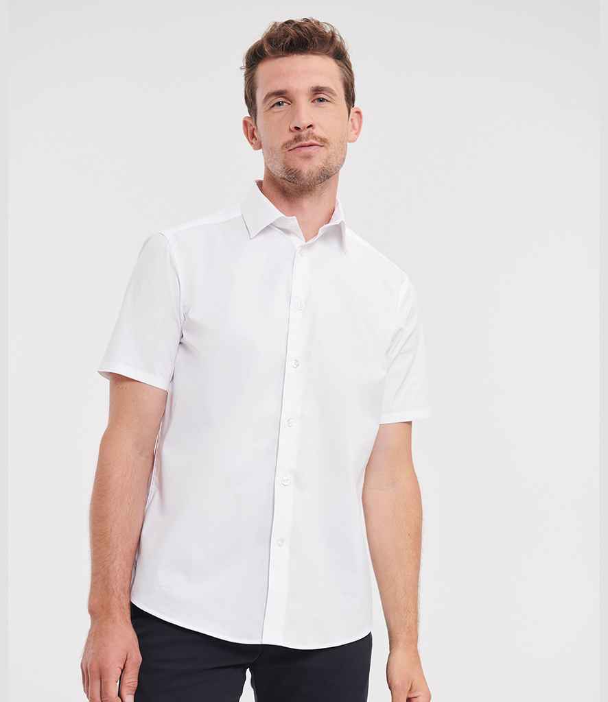 Mens Russell Athletic Collection Short Sleeve Easy Care Fitted Shirt 947M - Image 12