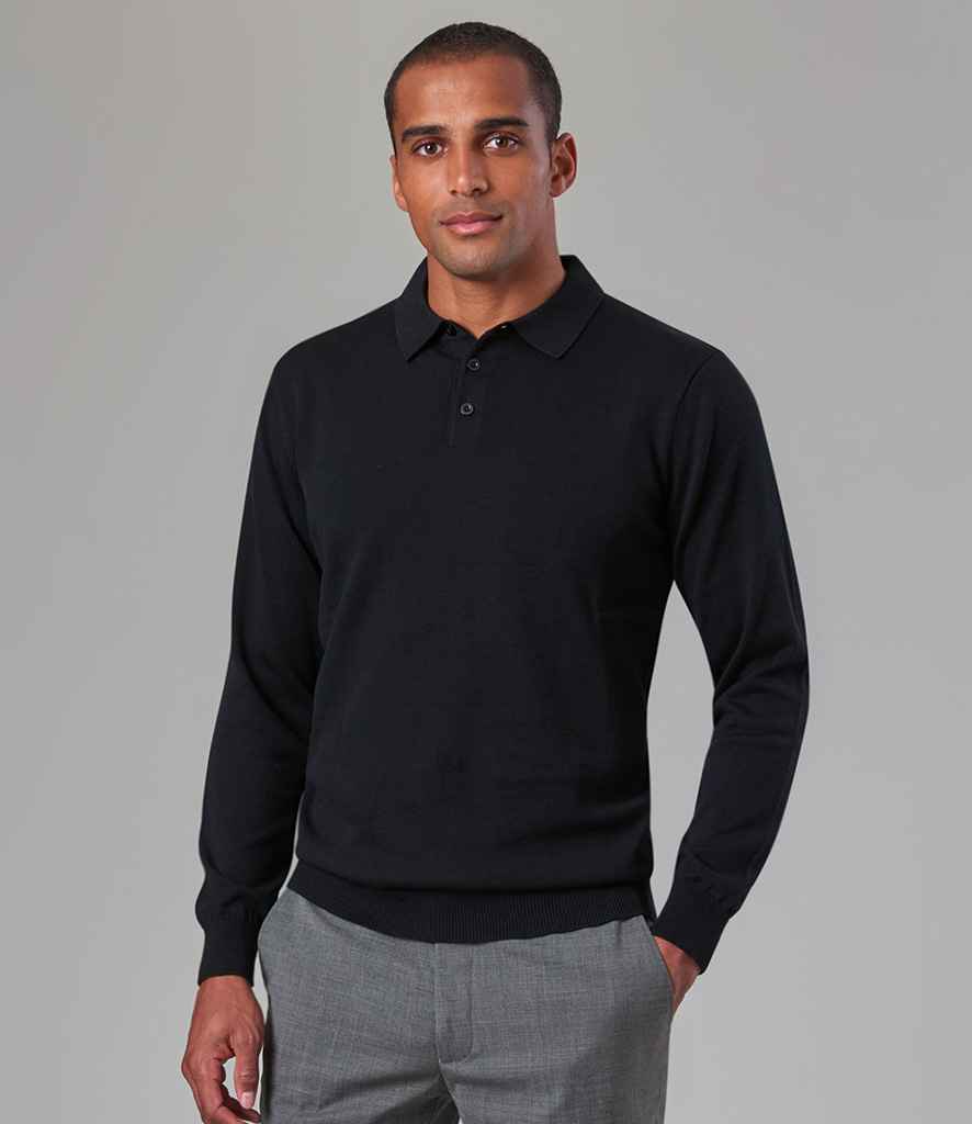 Mens Brook Taverner Casper Knitted Long Sleeve Polo Shirt BK556