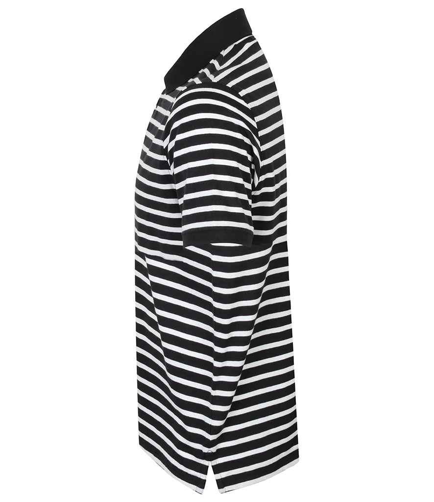 Mens Front Row Striped Jersey Polo Shirt FR230 - Image 5