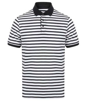 Mens Front Row Striped Jersey Polo Shirt FR230
