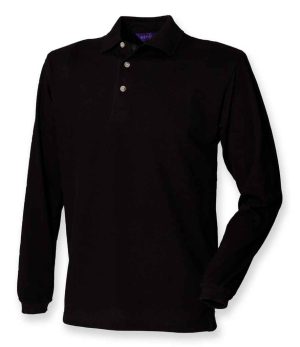 Mens Henbury Long Sleeve Cotton Piqué Polo Shirt H105