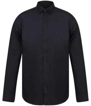 Mens Henbury Modern Long Sleeve Slim Fit Oxford Shirt H512S