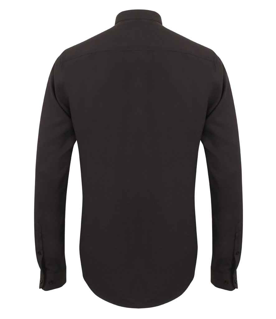Mens Henbury Mandarin Roll Sleeve Anti-Bac Wicking Shirt H592 - Image 3