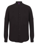 Mens Henbury Mandarin Roll Sleeve Anti-Bac Wicking Shirt H592