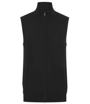 Mens Henbury Sleeveless Zip Through Jumper H711