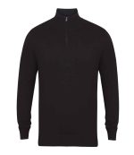 Mens Henbury Zip Neck Sweater H729