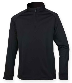 Mens Henbury Zip Neck Wicking Top H862