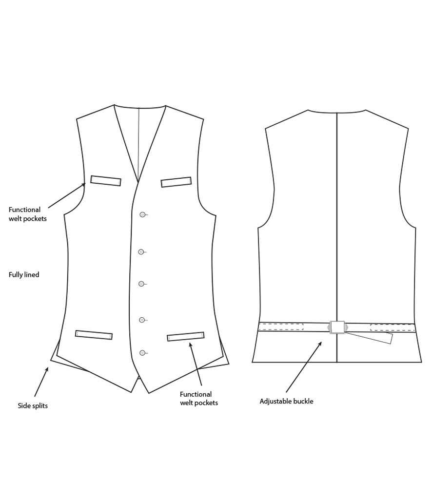 Mens Joseph Alan Waistcoat JA020 - Image 2