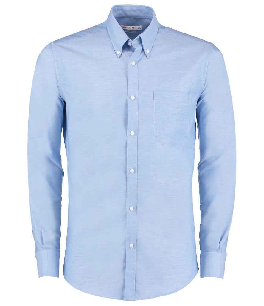 Mens Kustom Kit Long Sleeve Slim Fit Workwear Oxford Shirt K184 - Image 6