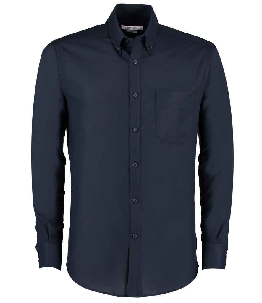 Mens Kustom Kit Long Sleeve Slim Fit Workwear Oxford Shirt K184 - Image 8