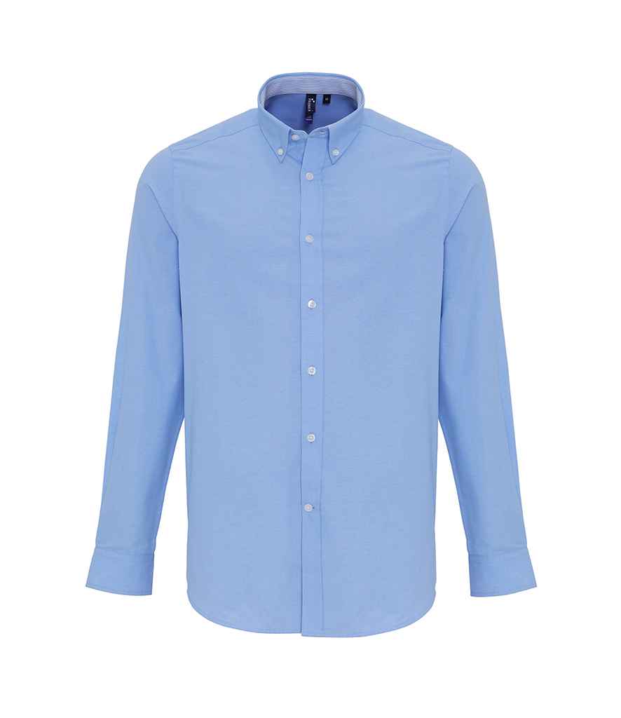 Mens Premier Long Sleeve Striped Oxford Shirt PR238 - Image 9