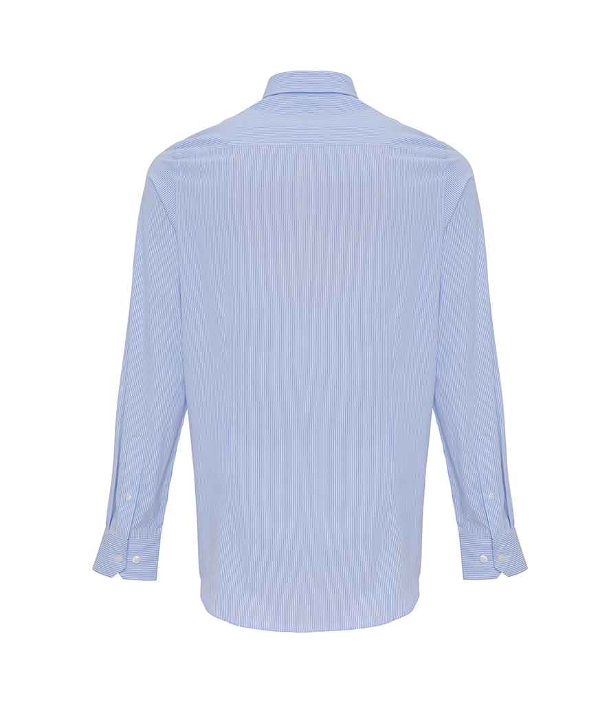 Mens Premier Long Sleeve Striped Oxford Shirt PR238 - Image 4