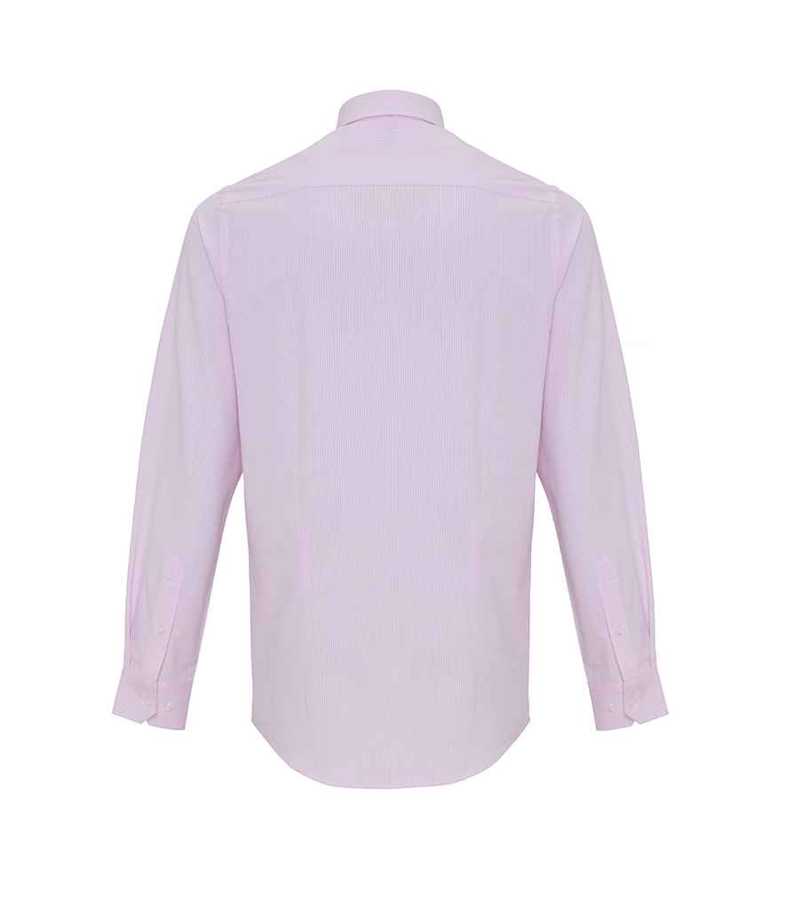Mens Premier Long Sleeve Striped Oxford Shirt PR238 - Image 6