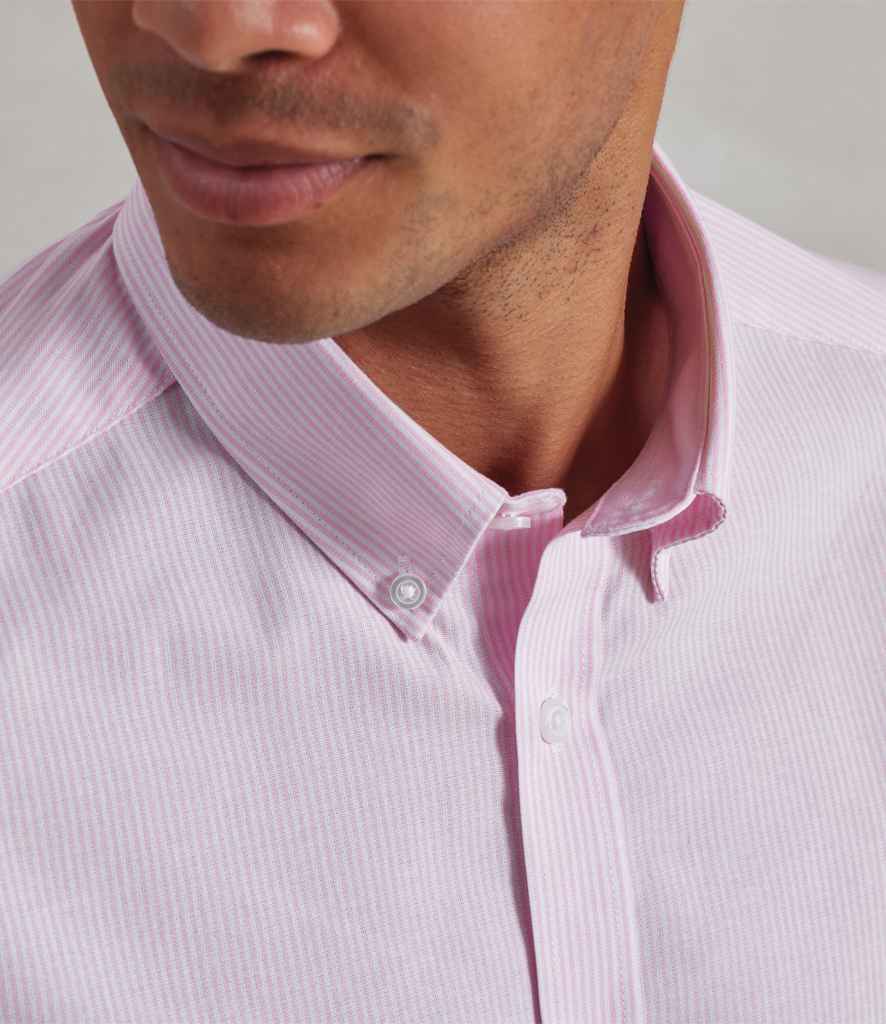 Mens Premier Long Sleeve Striped Oxford Shirt PR238 - Image 7