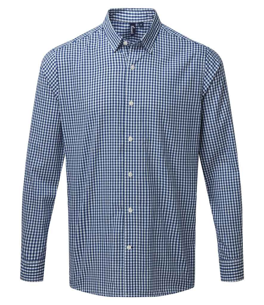 Mens Premier Maxton Check Long Sleeve Shirt PR252 - Image 3