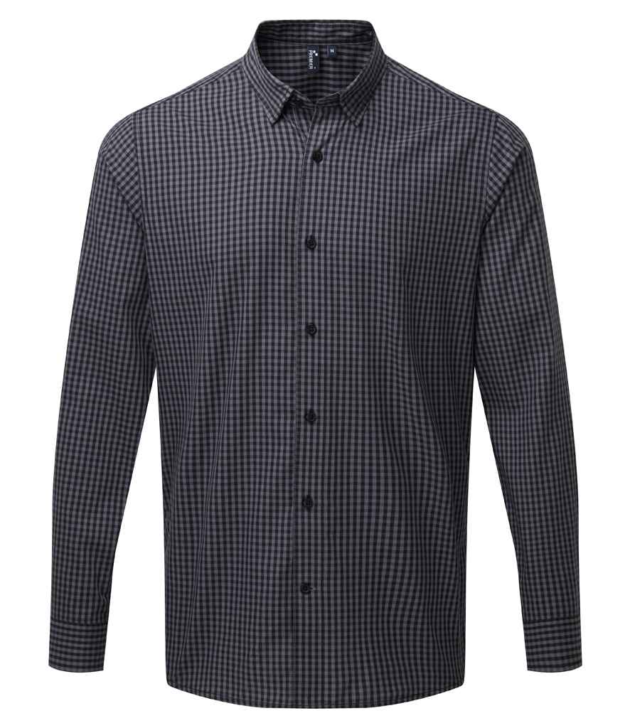 Mens Premier Maxton Check Long Sleeve Shirt PR252 - Image 7