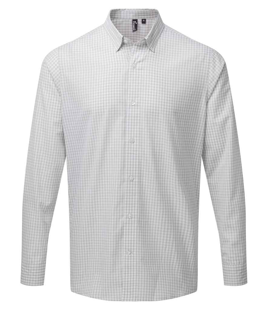 Mens Premier Maxton Check Long Sleeve Shirt PR252 - Image 5