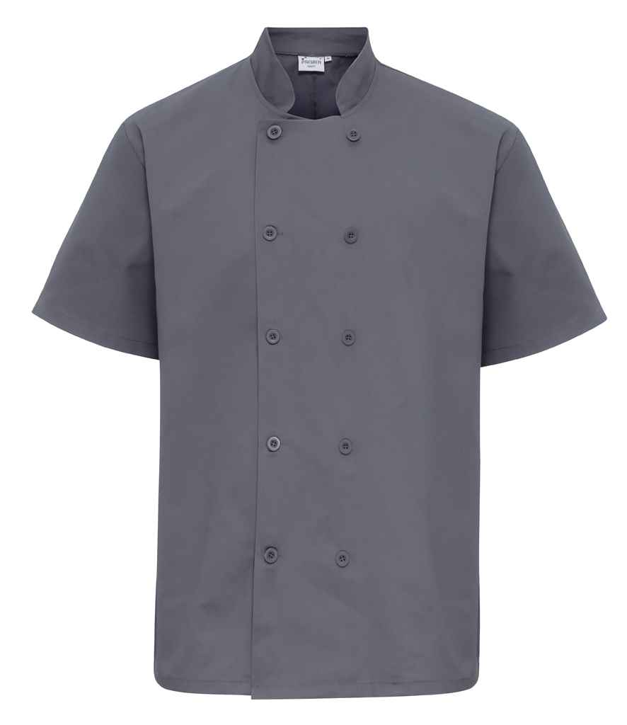 Mens Premier Short Sleeve Chef's Jacket PR656 - Image 5