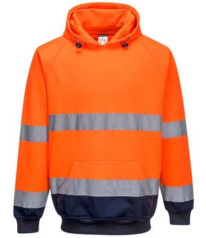 Mens Portwest Hi-Vis Two Tone Hooded Sweatshirt PW1250