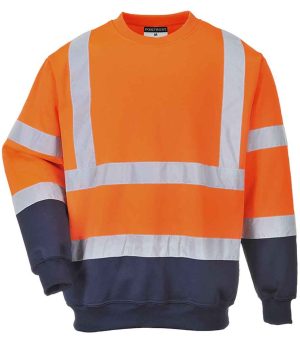Mens Portwest Hi-Vis Two Tone Sweatshirt PW668