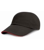Result Headwear Result Low Profile Heavy Brushed Cotton Cap with Sandwich Peak RC024P