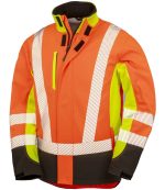 Mens Result Recycled Three Layer Printable 3-Tone Safety Soft Shell Jacket RS506