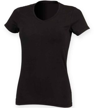 SF Clothing Ladies Feel Good Stretch V Neck T-Shirt SK122