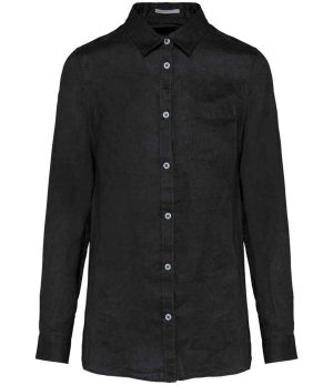 Spasso Ladies Long Sleeve Linen Shirt SP505