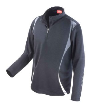 Spiro Unisex Zip Neck Trial Training Top SR178M