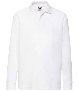 Fruit of the Loom Kids Long Sleeve Poly/Cotton Piqué Polo Shirt SS45B