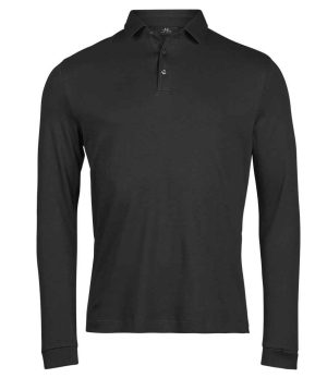 Mens Tee Jays Pima Cotton Long Sleeve Polo Shirt T1442