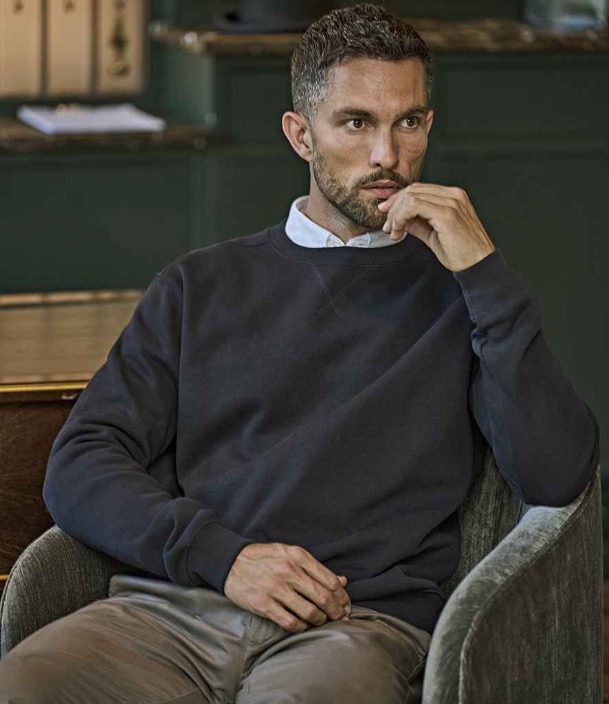 Mens Tee Jays Ribbed Interlock Crew Neck Sweatshirt T5504 - Image 4