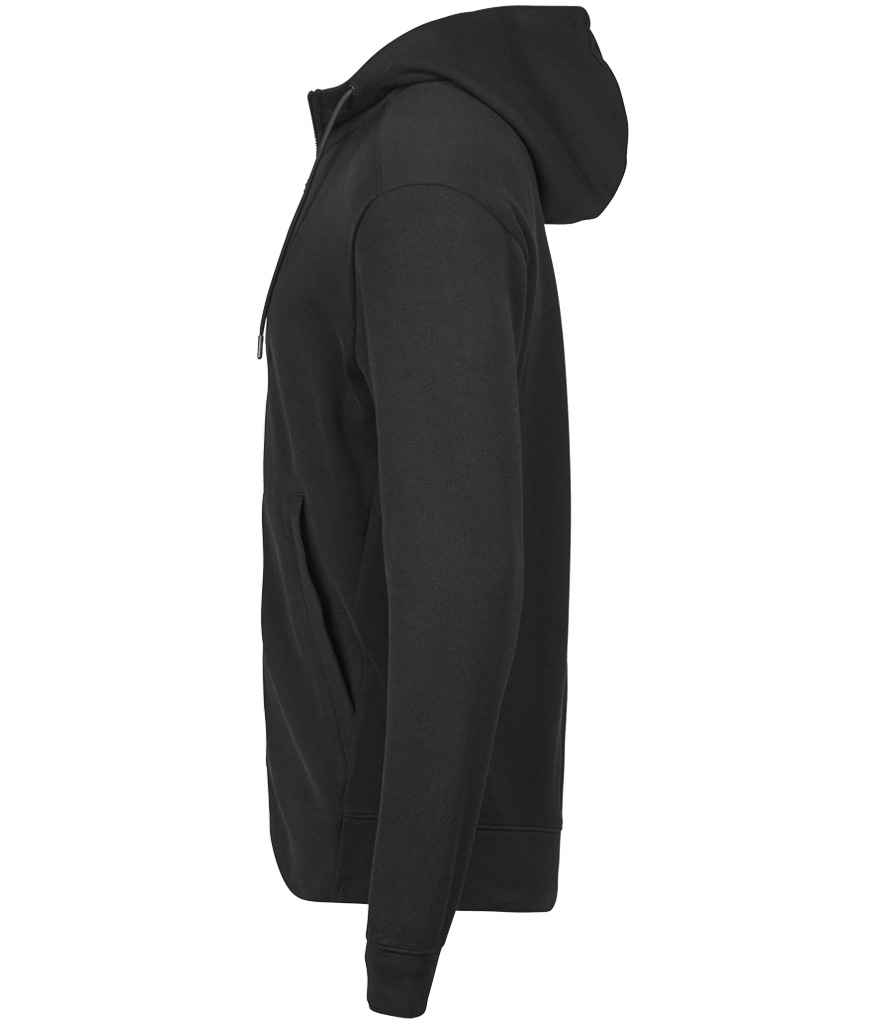 Mens Tee Jays Ribbed Interlock Full Zip Hooded Sweatshirt T5508 - Image 2