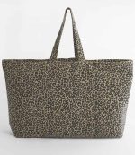 Westford Mill Leopard Print Canvas Oversized Tote Bag W336