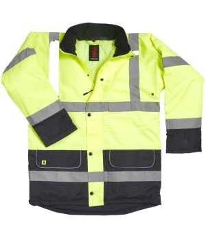 Mens Warrior Hi-Vis Contrast Traffic Jacket WR008