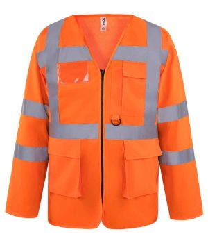 Mens Yoko Hi-Vis Executive Long Sleeve Waistcoat YK108
